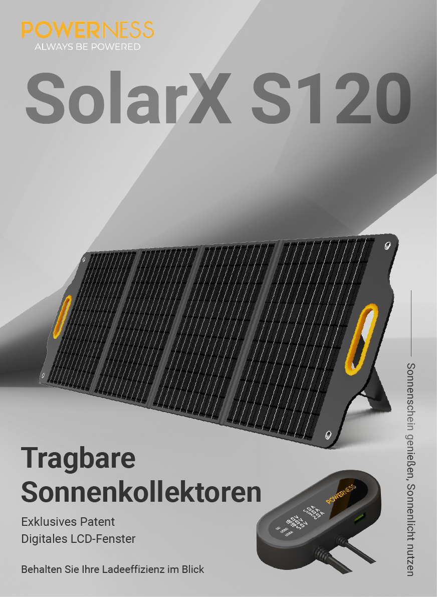 Powerness SolarX S120 Tragbare Faltbare Solarmodule