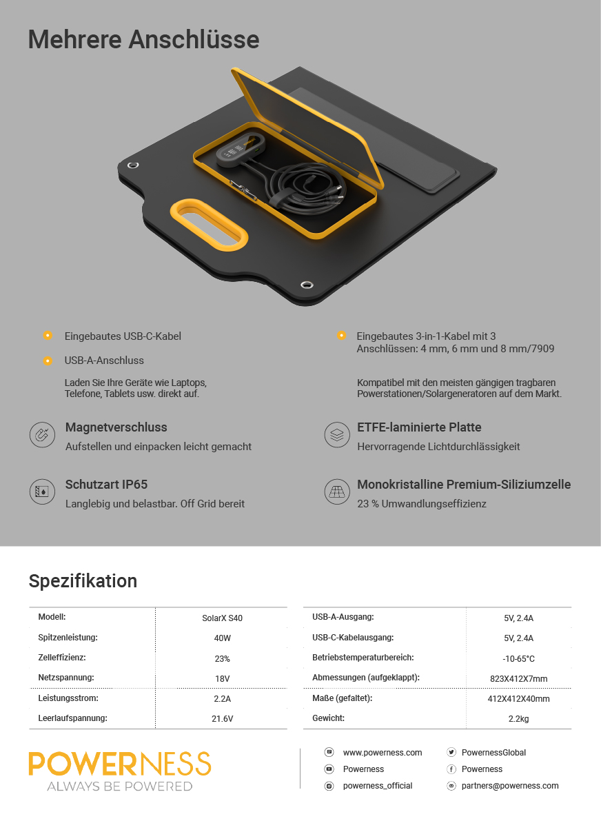 Powerness SolarX S40 Datenblatt