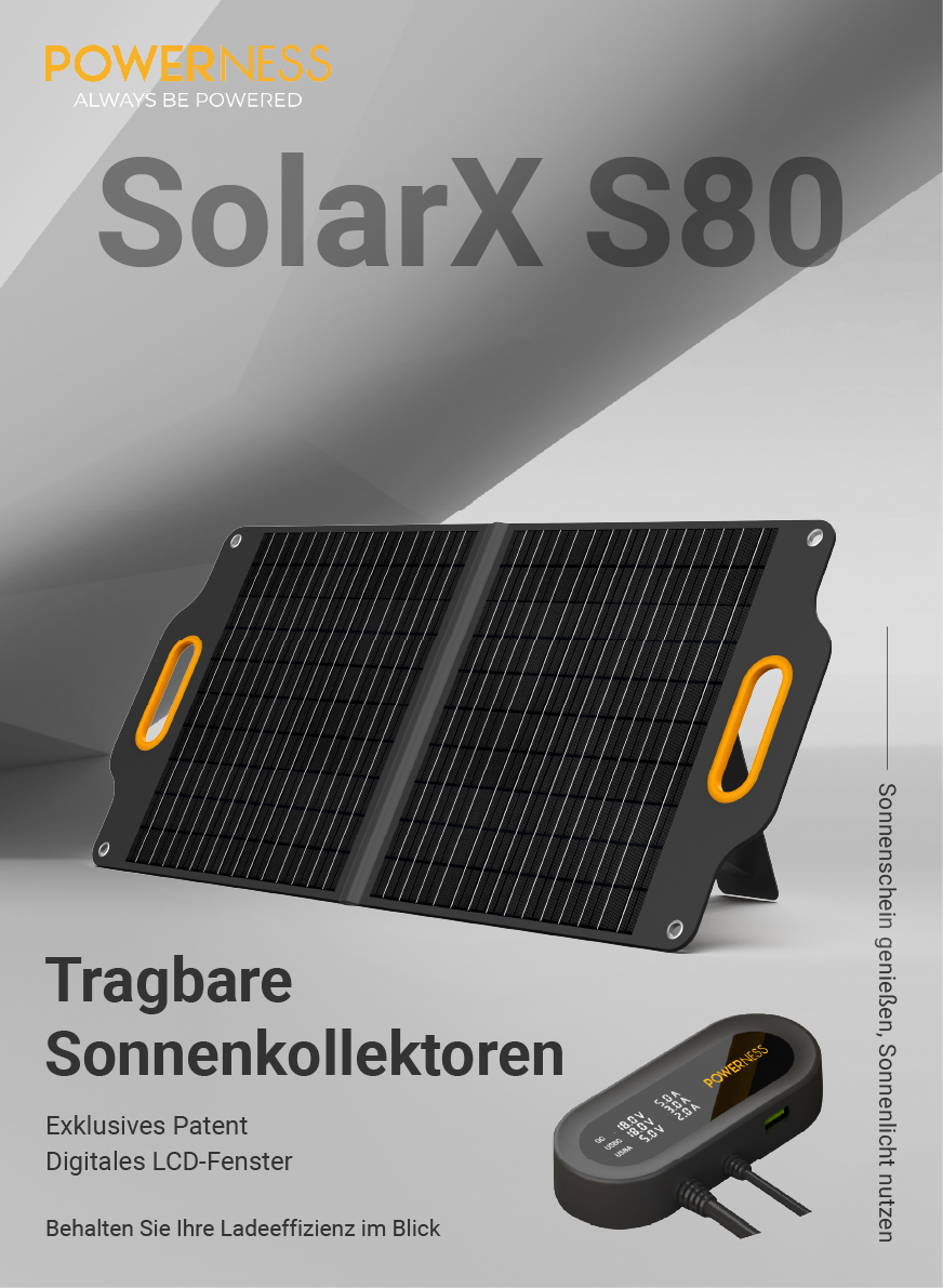 Powerness SolarX S80 Faltbares Tragbares Solarmodul